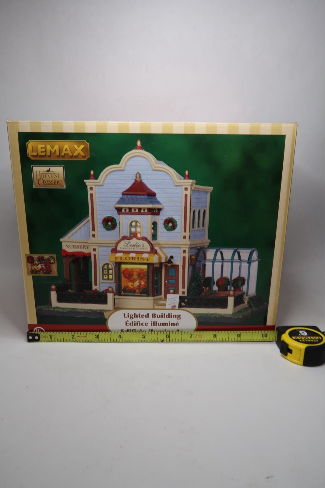 LEMAX Harvest Crossing Leslie’s Flowers Nursery Florist Lighted Building EUC B17