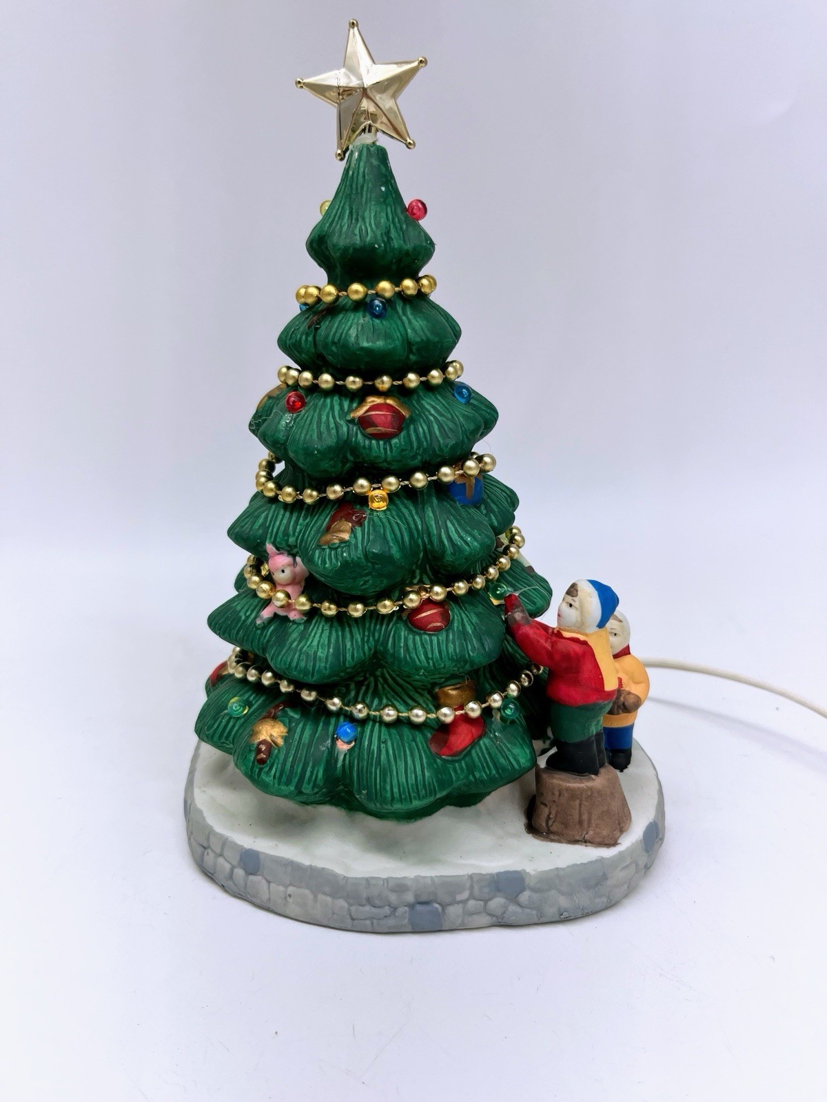 Vintage Dickensville “Porcelain Lighted Tree” 1994 NOMA Village Piece With Box*