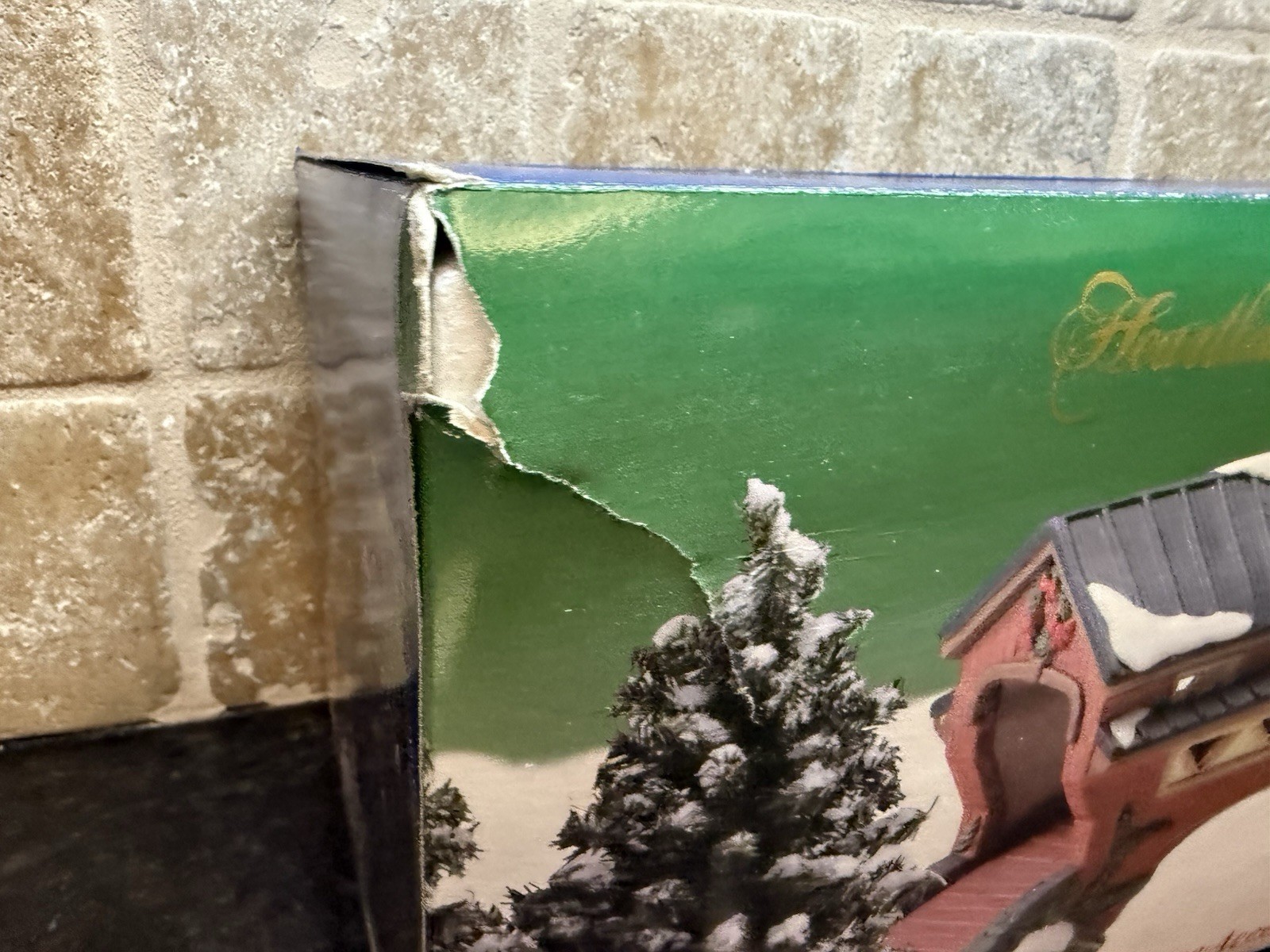 Heartland Valley Village Porcelain Christmas Village Covered Bridge Boxed 1990s