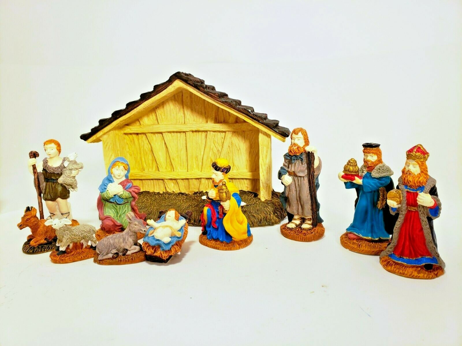 Hearthside Village LEMAX Nativity Set 11 Pc Poly-Resin 1996 Complete in box