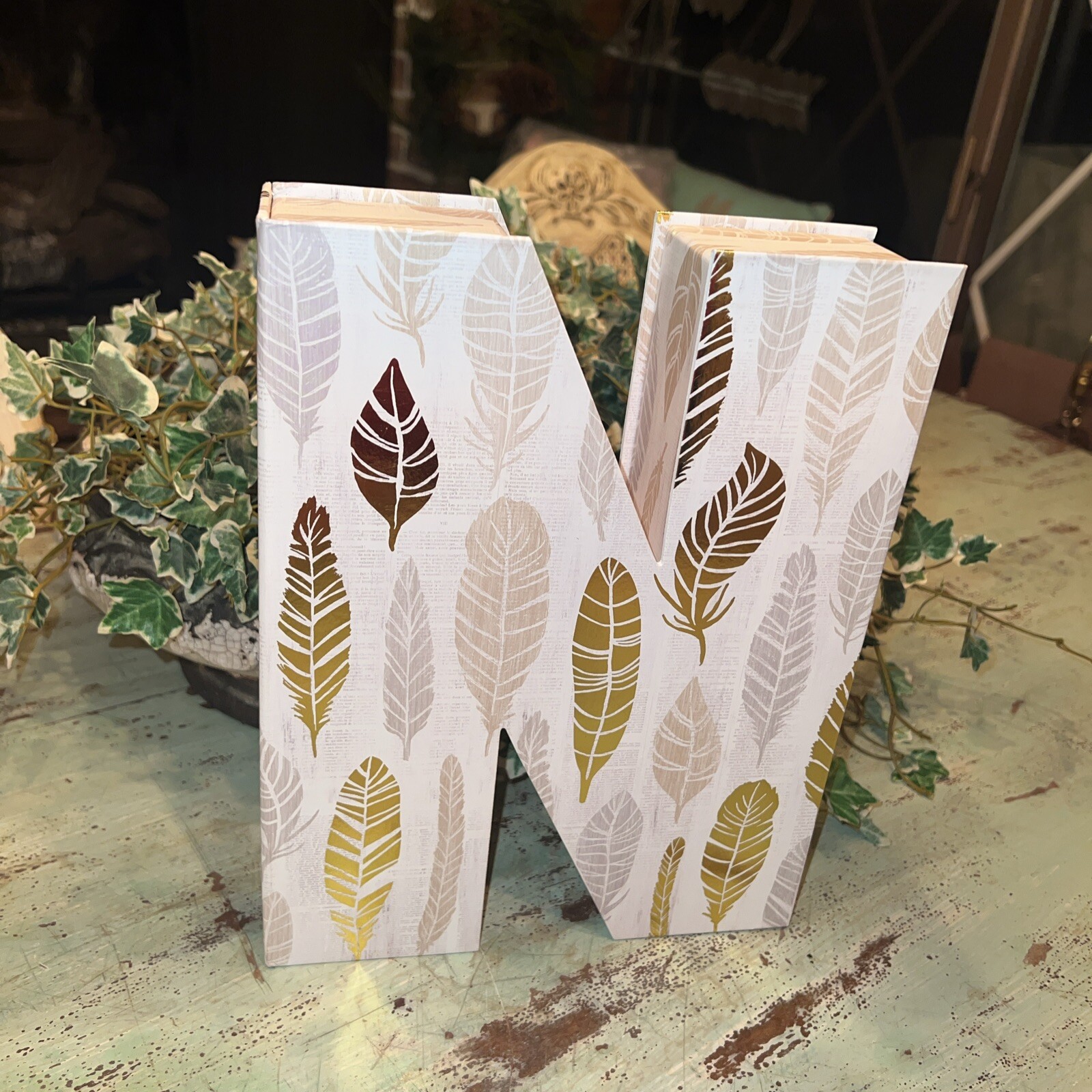 Letter Monogram N Box or Display 8.5″ Wide 11″ Tall