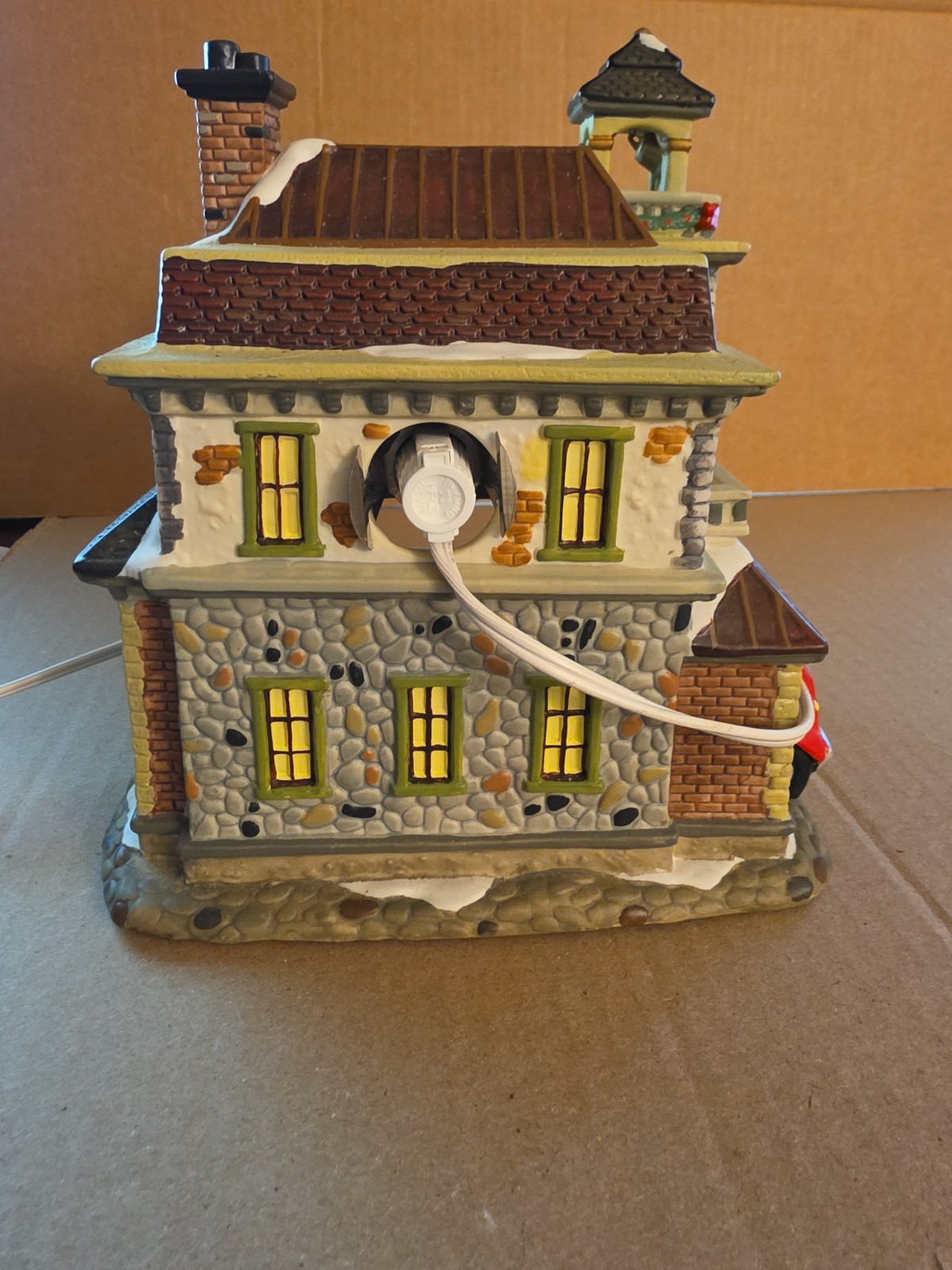 Vintage Norman Rockwell Christmas Village Fire! To the Rescue Station