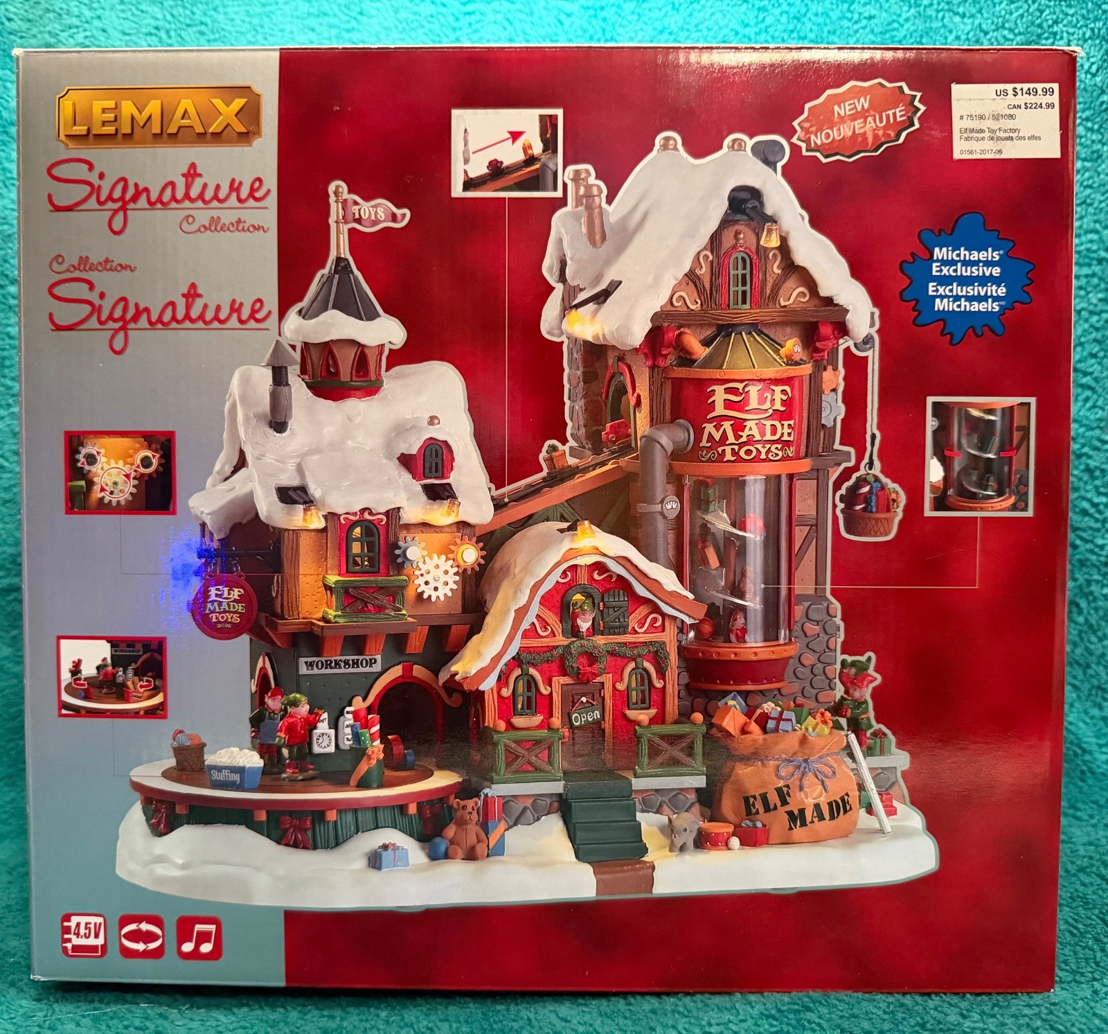 LEMAX SIGNATURE ELF MADE TOY FACTORY 75190 – LIGHTS/MOTION/SOUND – EXCELLENT!