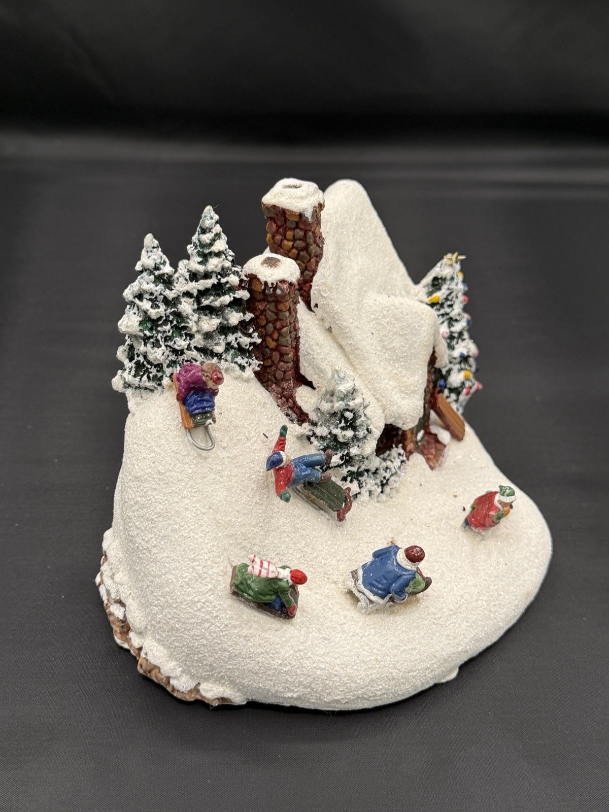 Thomas Kinkade the Sleigh Ride Christmas Village House 2009 Teleflora Light-Up