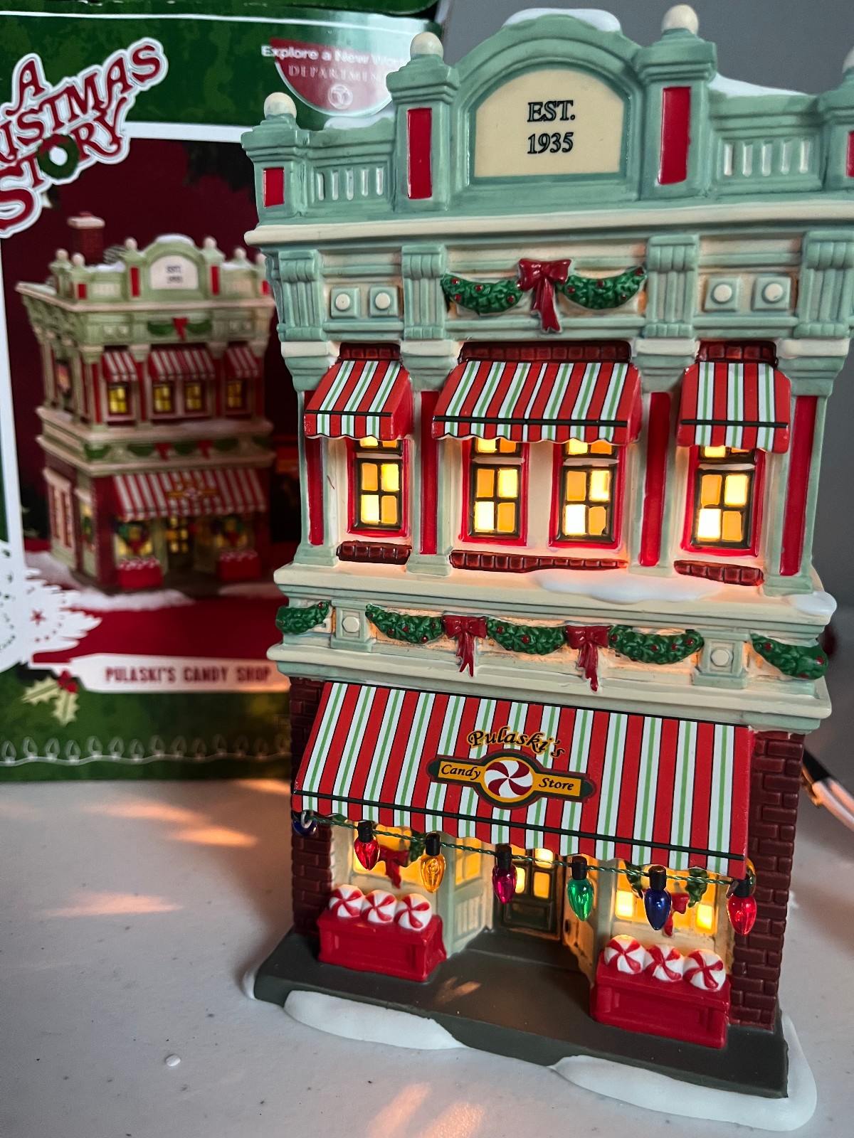Dept 56 A Christmas Story Pulaski’s Candy Store RARE w/Box