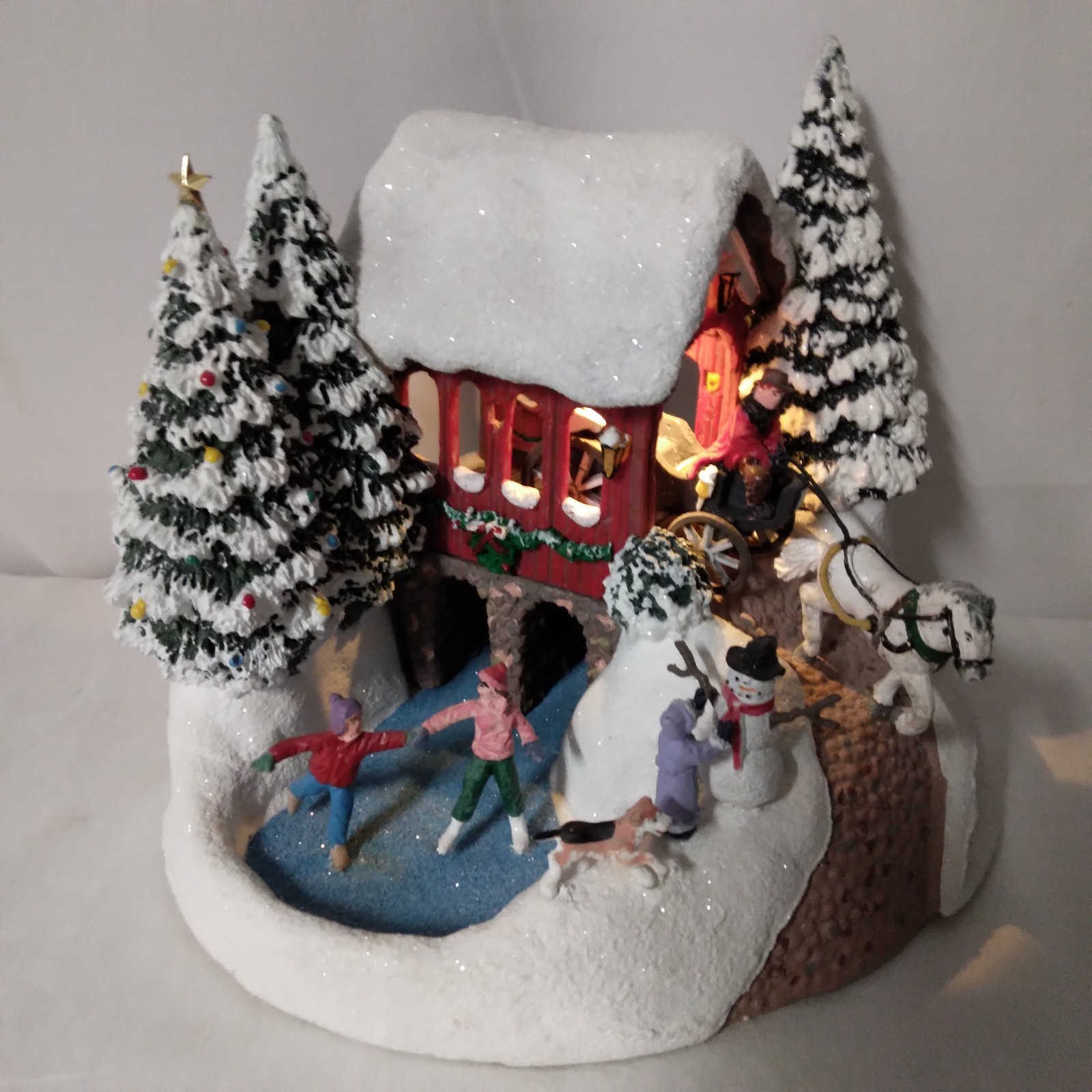 VTG Thomas Kinkade Painter of Light Country Memories Bridge Teleflora Light Up