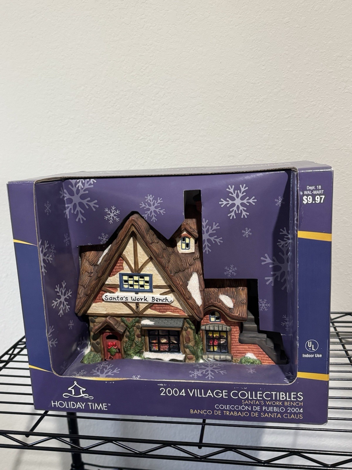 Vintage Holiday Time 2004 Village Collectibles Santa’s Work Bench