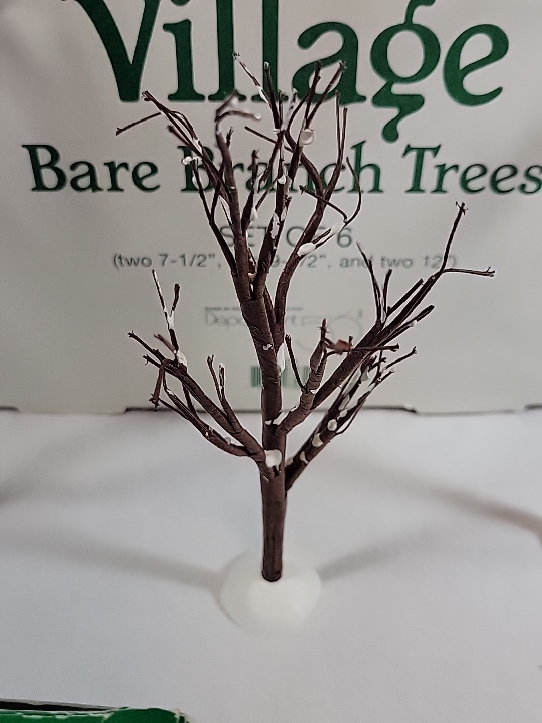 Dept 56 Village AC/DC Adapter & Winter Bare Branch Trees with Cardinals Vintage