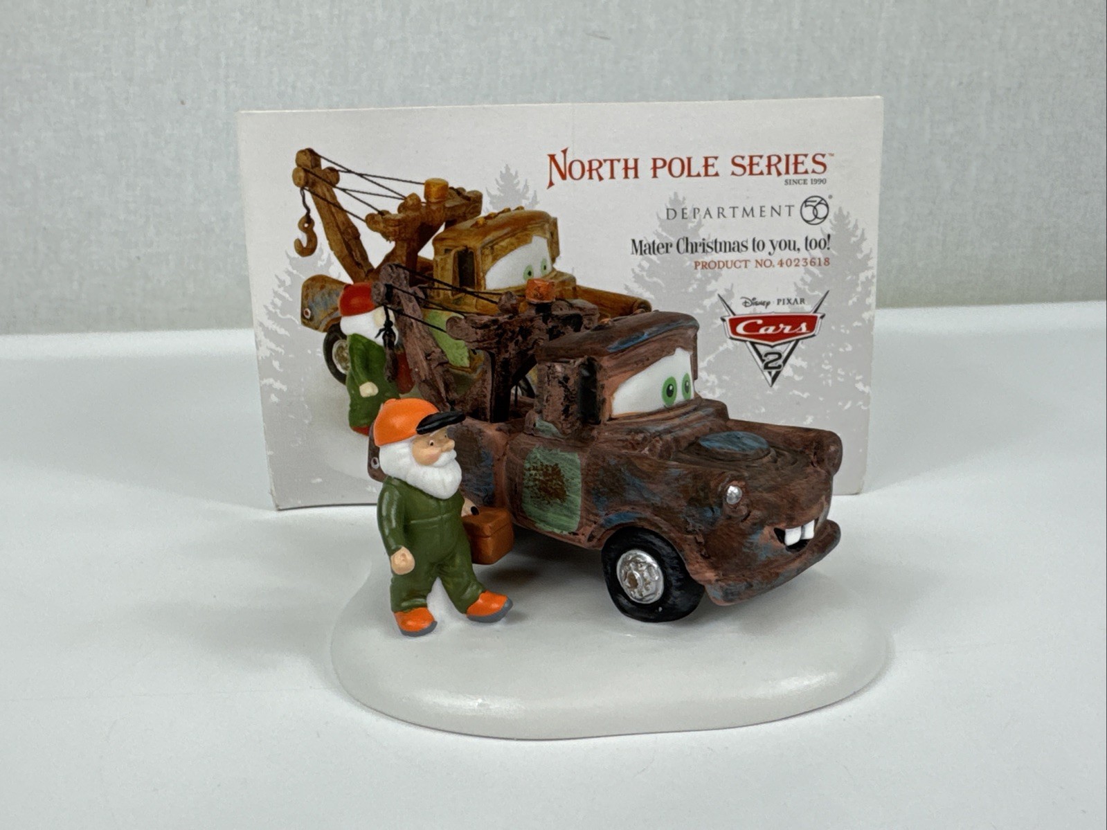 Department 56 North Pole Disney 4023618 Cars Mater Christmas to you, Too New G