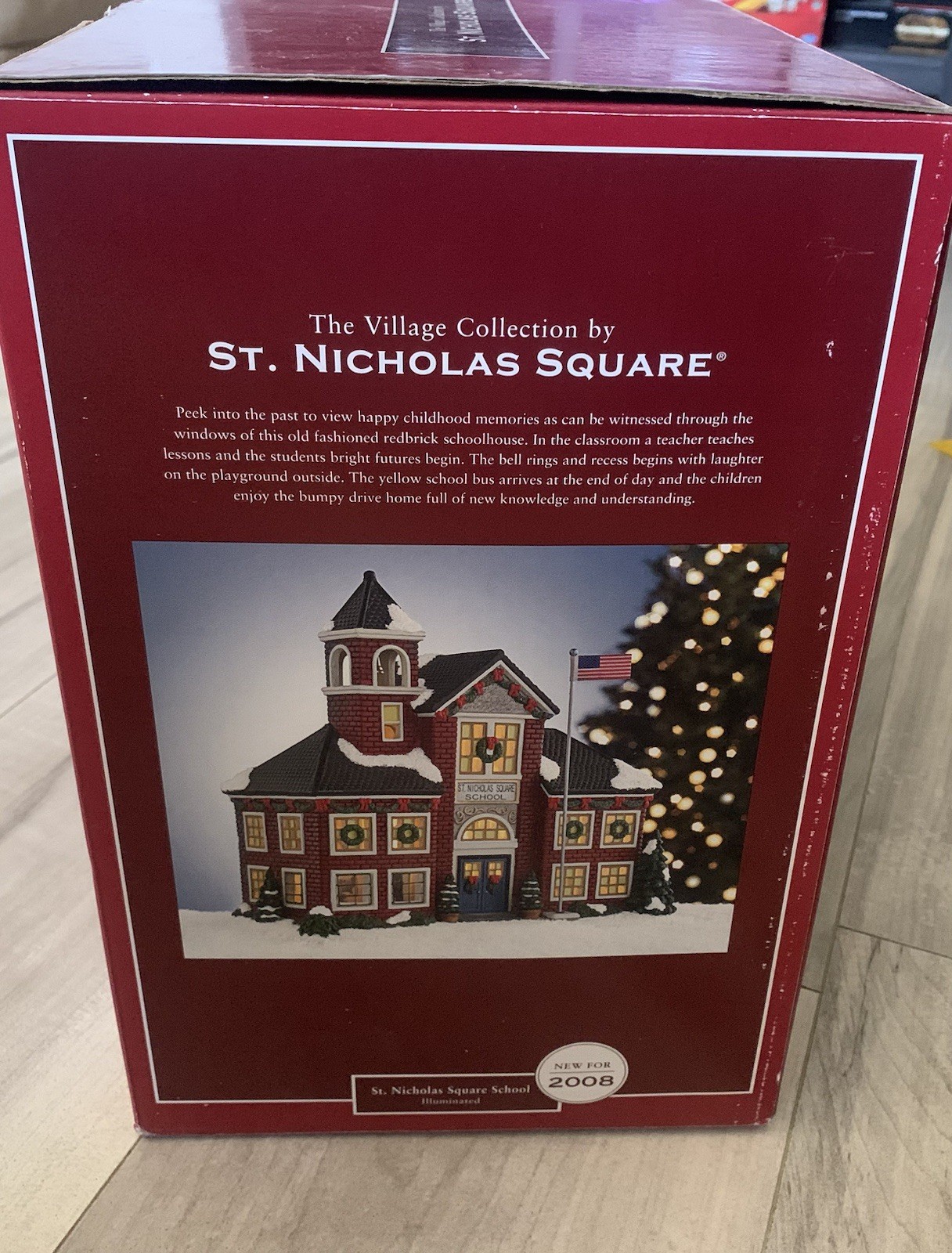 St Nicholas Square School 2008 Christmas Village Lighted With Box Please Read