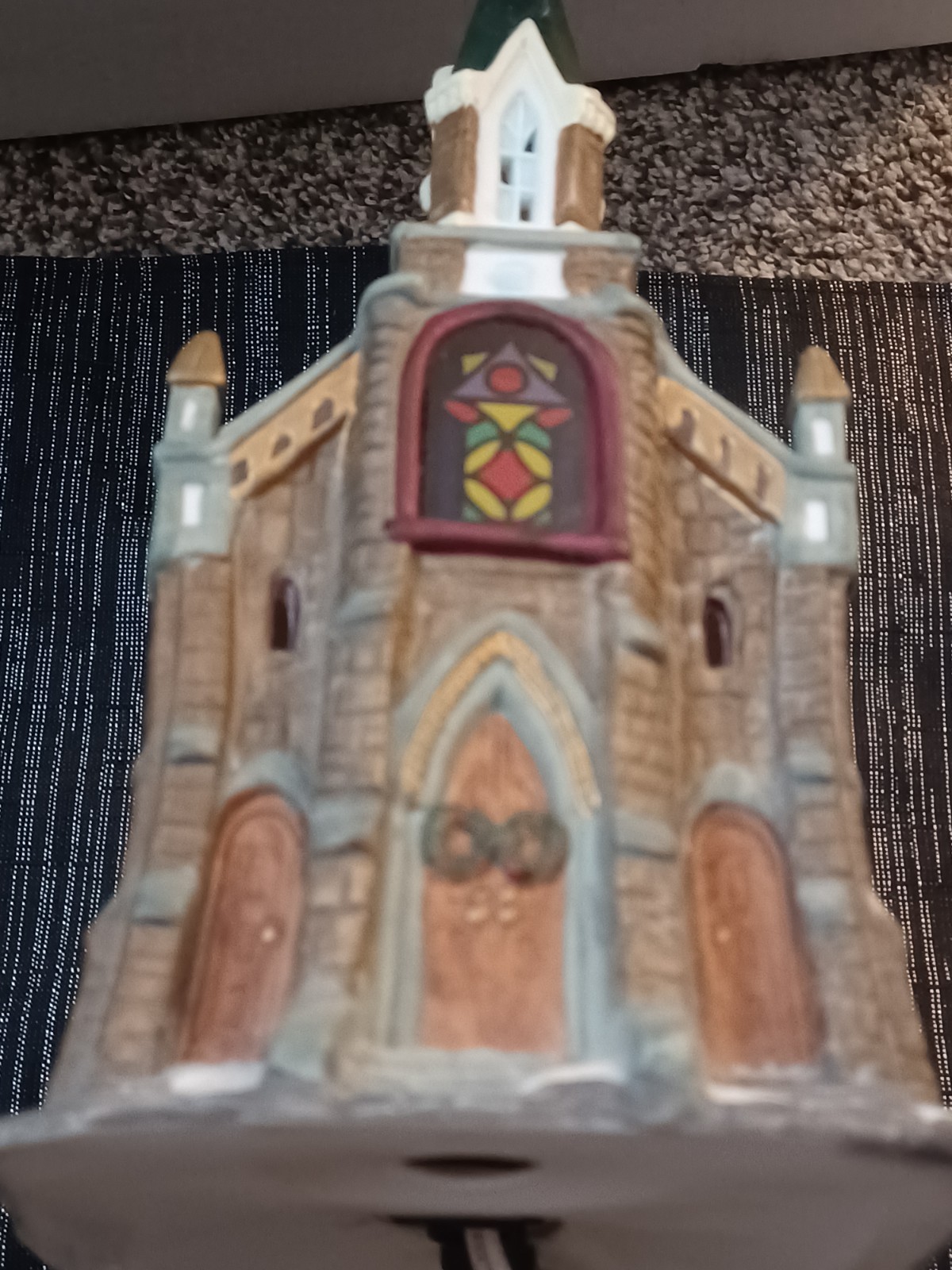 Vintage Porcelain Lighted Hand Painted Christmas Village Church