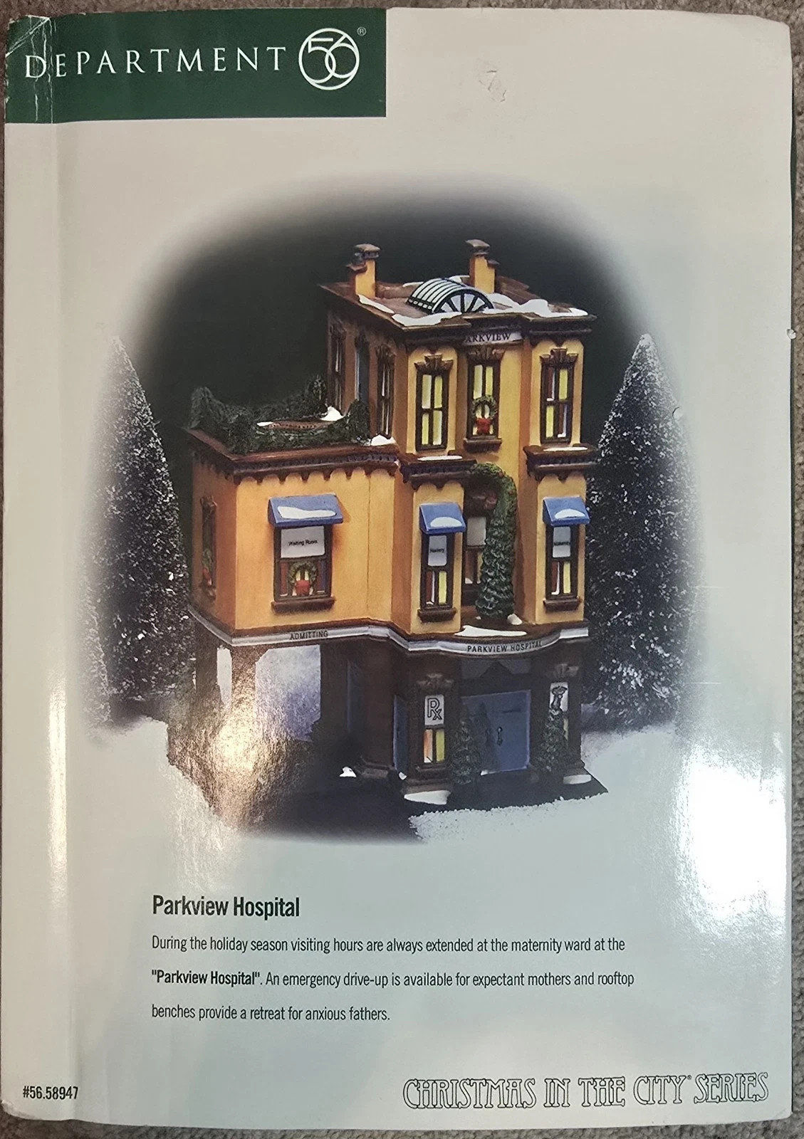 Vintage Department 56 Parkview Hospital Christmas In The City Series Retired