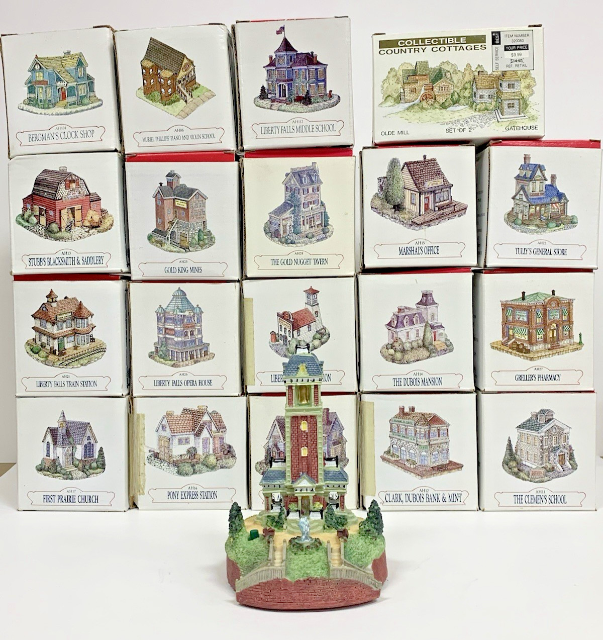Vintage Liberty Falls Americana Collection Mix Lot of 21 W/ Musical Bell Tower