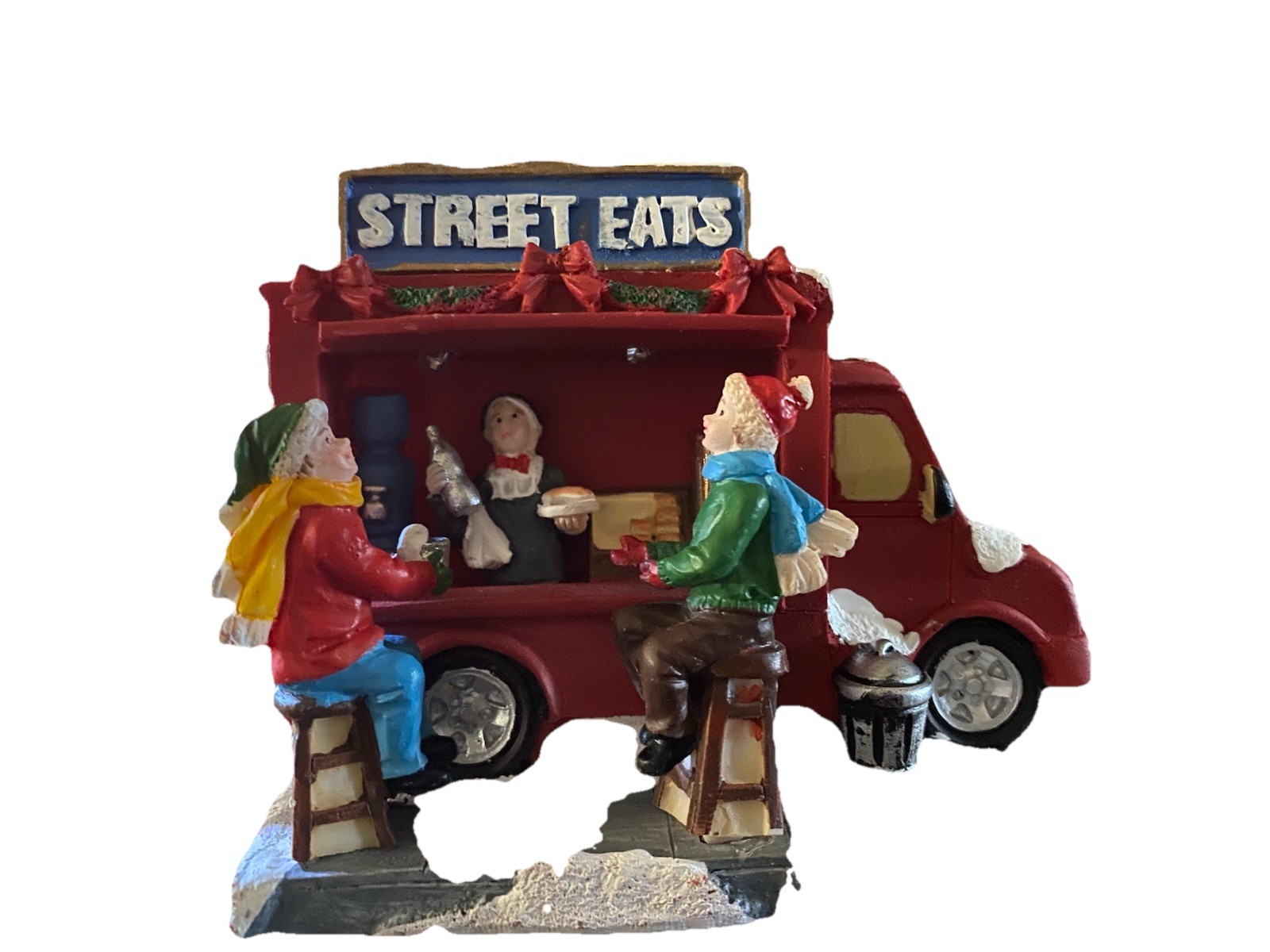 Christmas Village Miniature Food Truck Resin Decor, Multicolor, Seasonal