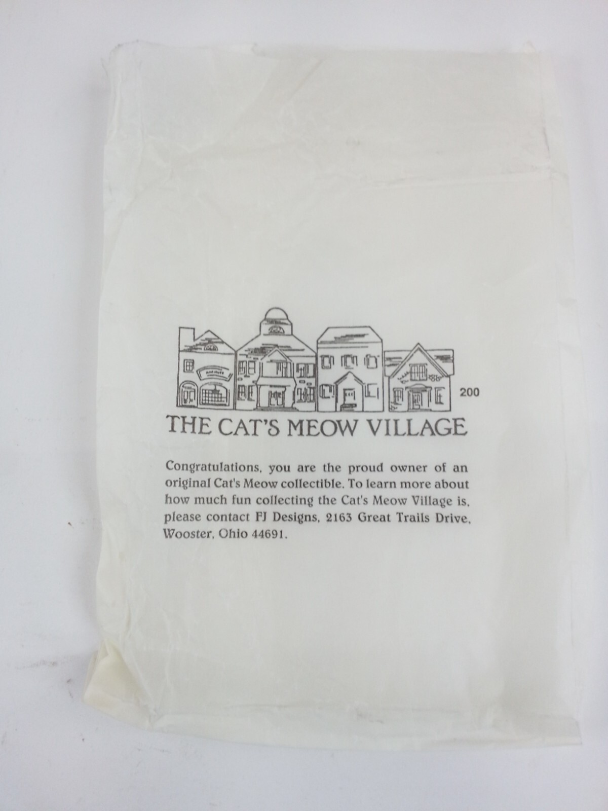Cats Meow 1989 Shelf Sitter Original Bag Octagonal School