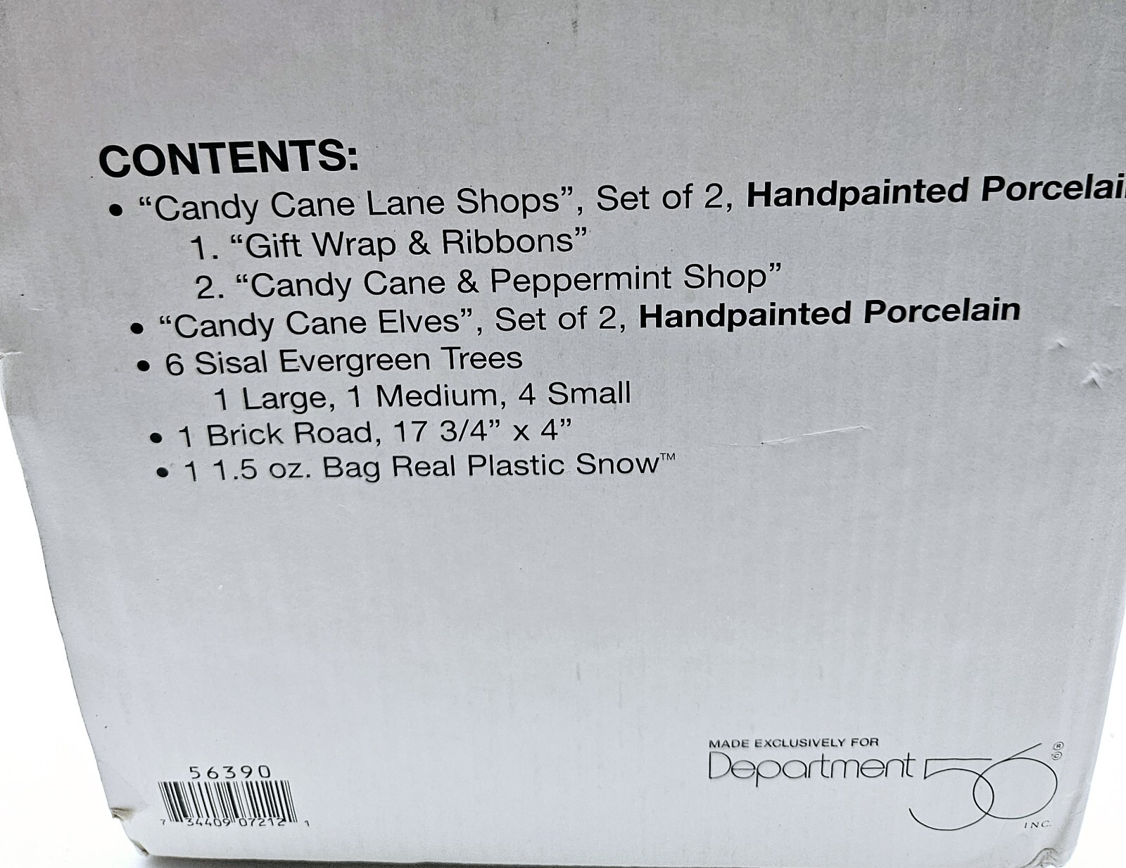 Dept 56 Gift Wrap and Ribbons Candy Cane Peppermint Shop Lot of 2 in Box