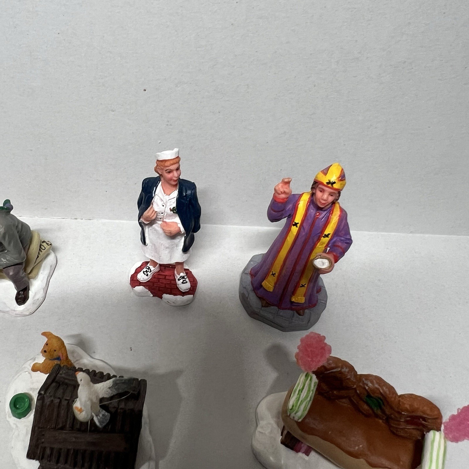 Vintage Lemax Christmas Village Figurines Accessories Mixed Lot – 12 Pieces