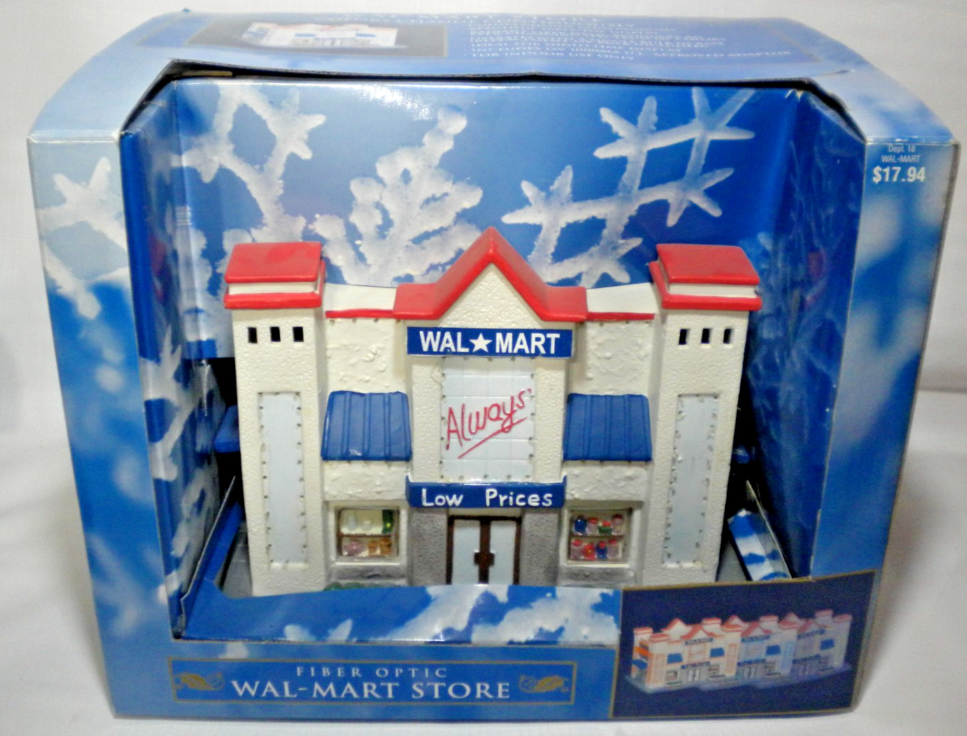 Walmart Store Fiber Optic Christmas Village Ceramic Building w/ Box TESTED WORKS