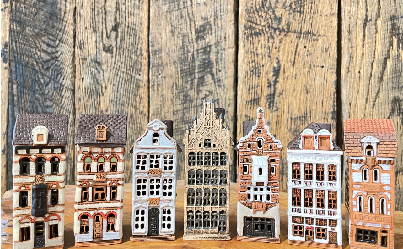 Сhristmas village houses Set Belgium mini houses Ceramic house tealight Decor