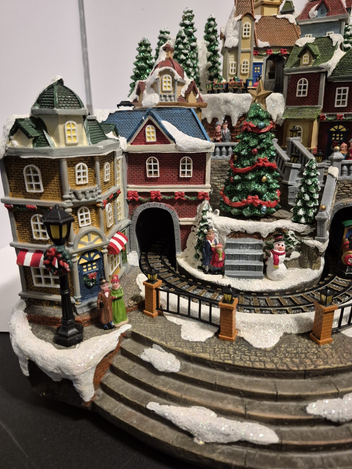 Village De Noël Anime Animated Village With Music Display *Tested*