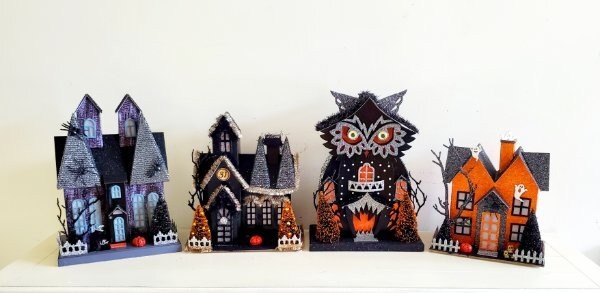 BELLA LUX Putz Paper Halloween House Village Witch Ghost Owl Spiders 2026 Viral