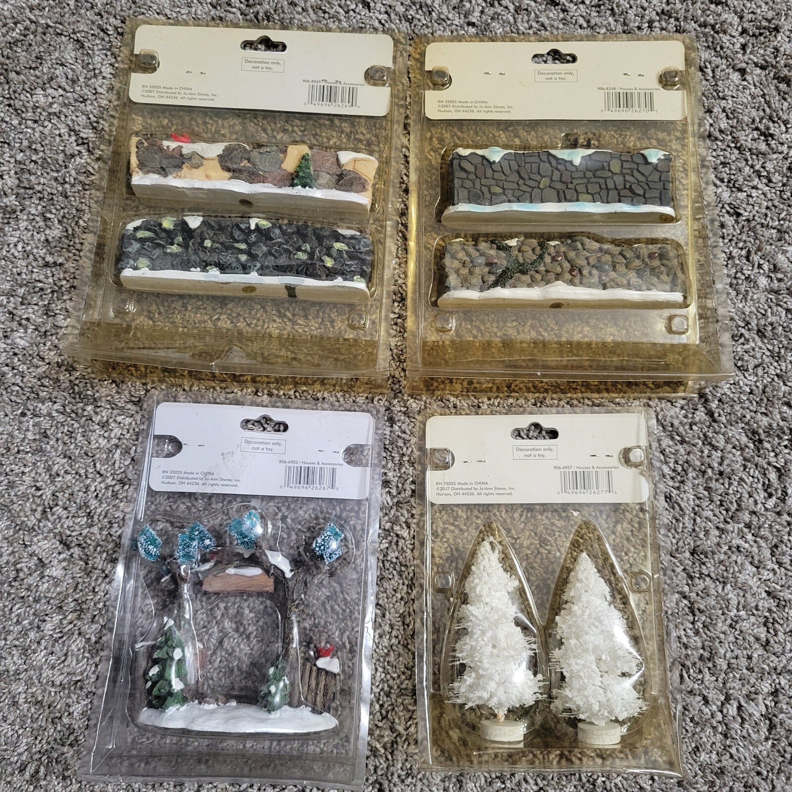 Holiday Inspirations Towne Series Lot Snow Trees Brick Stone Walls Village Sign