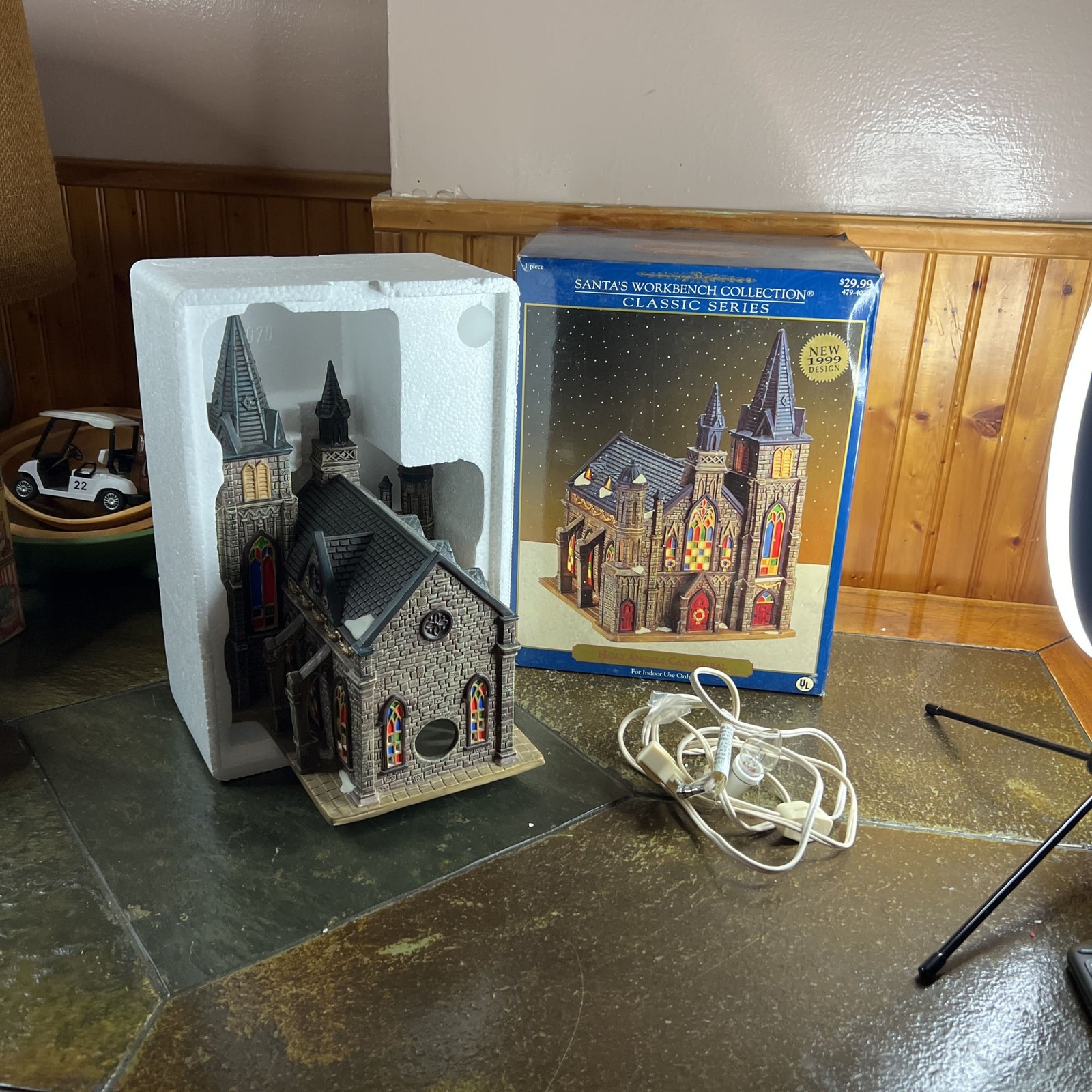 Holy Angel Cathedral Santa’s Workbench Collection Classic Series With Light