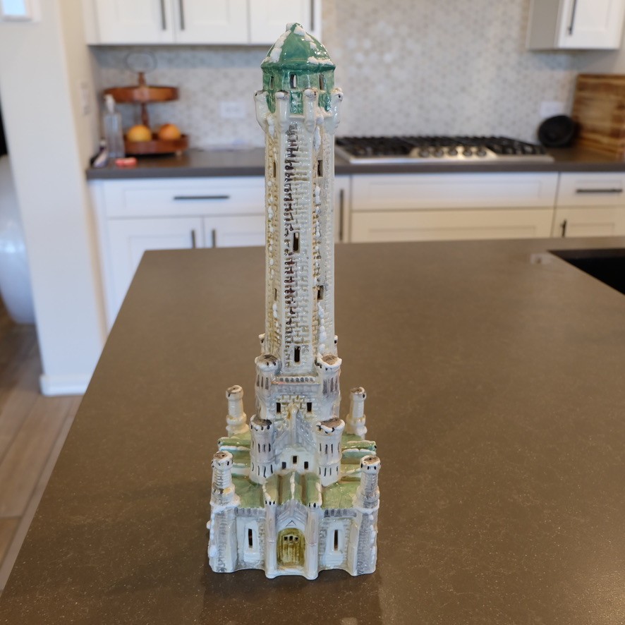 RARE 1982 Walter Brockmann Chicago Water Tower Christmas Village | NO LIGHT