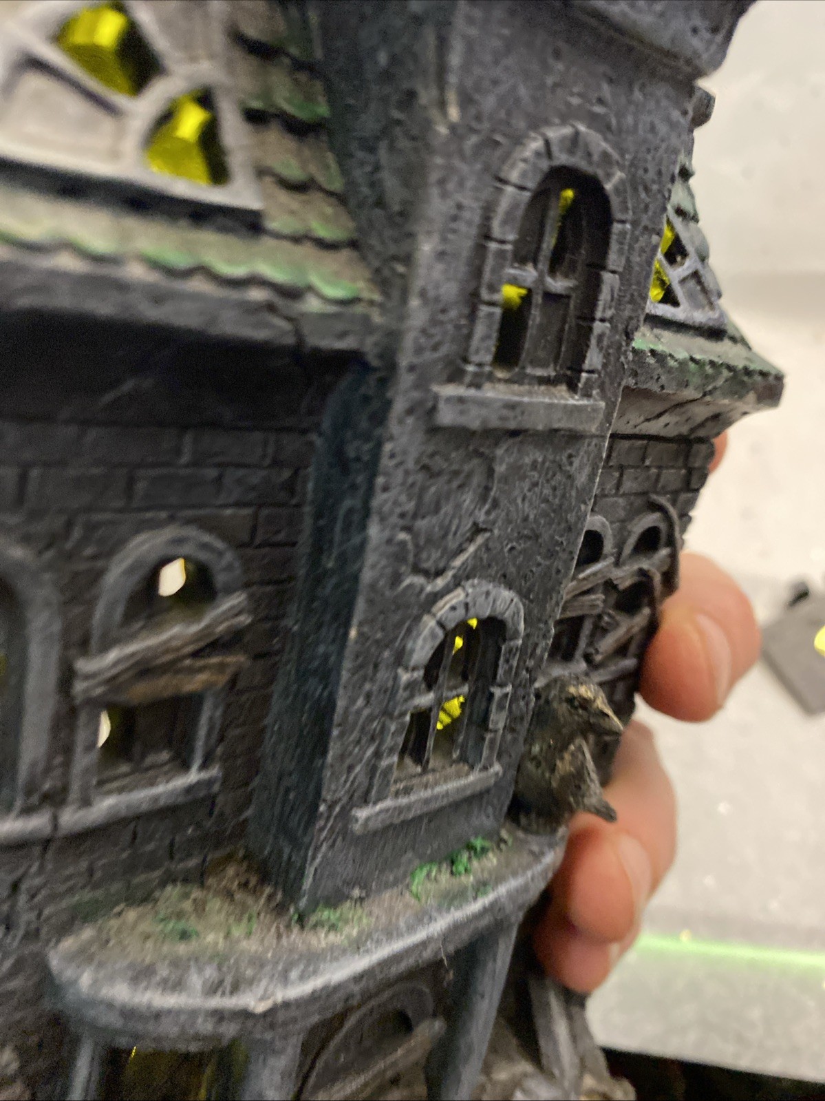 Psycho House Resin Light Up Halloween Haunted House 9.5”