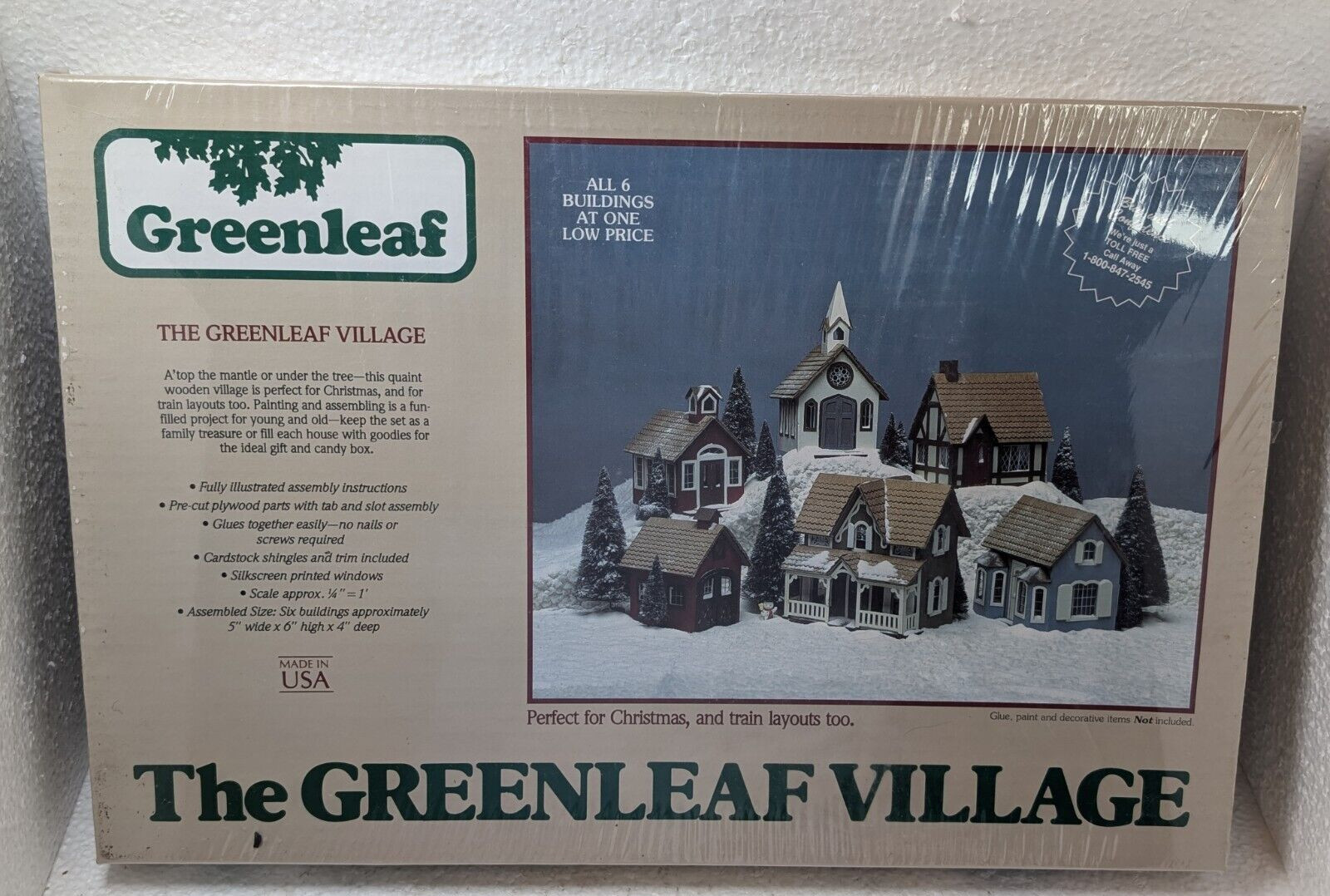 VTG NEW Sealed 1983 The Greenleaf Village Kit #8016 6 Buildings Made in USA