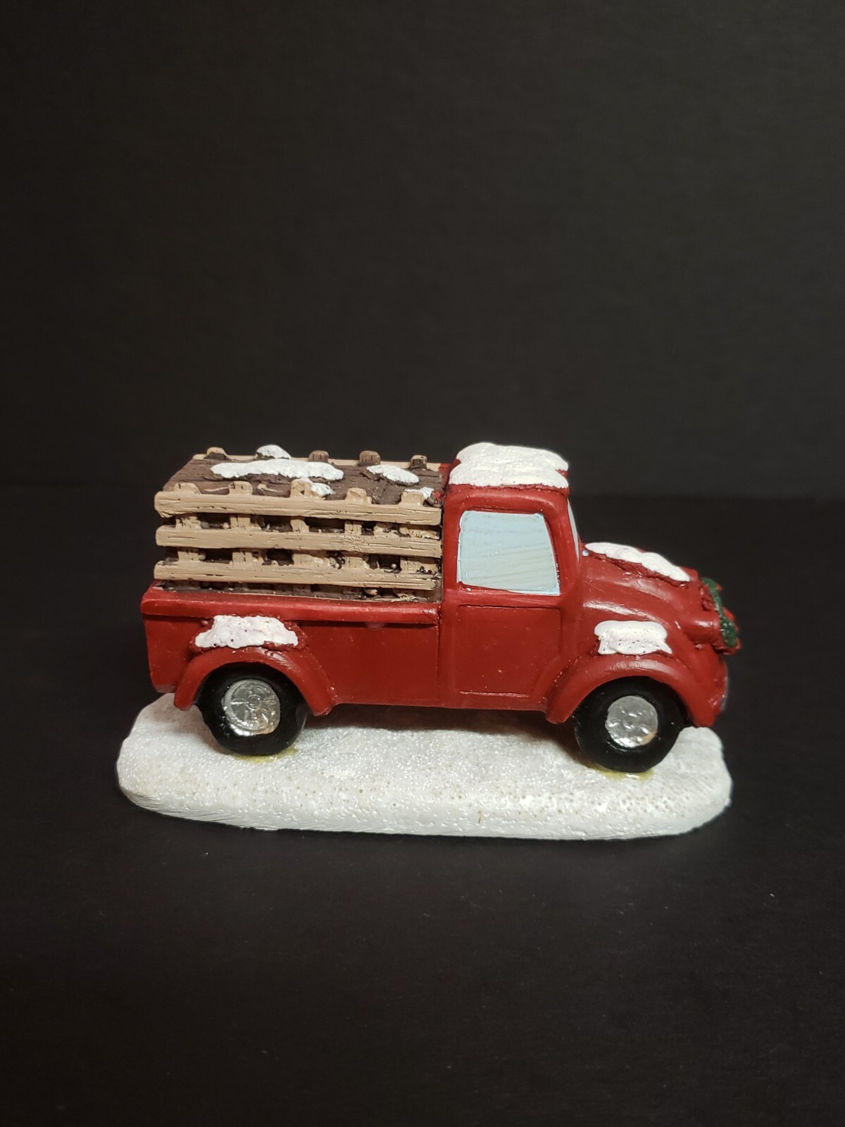 Holiday Time Santas Workbench Christmas Village Red Truck Hauling Wood Pickup