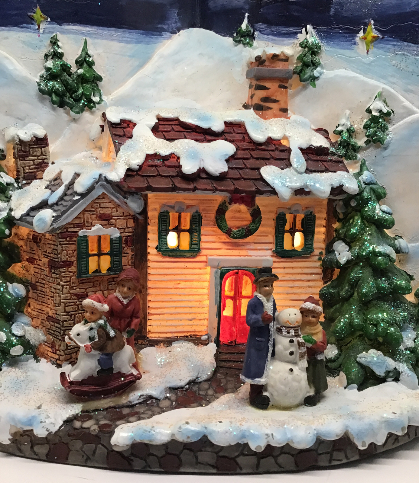 Christmas Collection Lighted House inside Merry Christmas Book 10” X 8”
