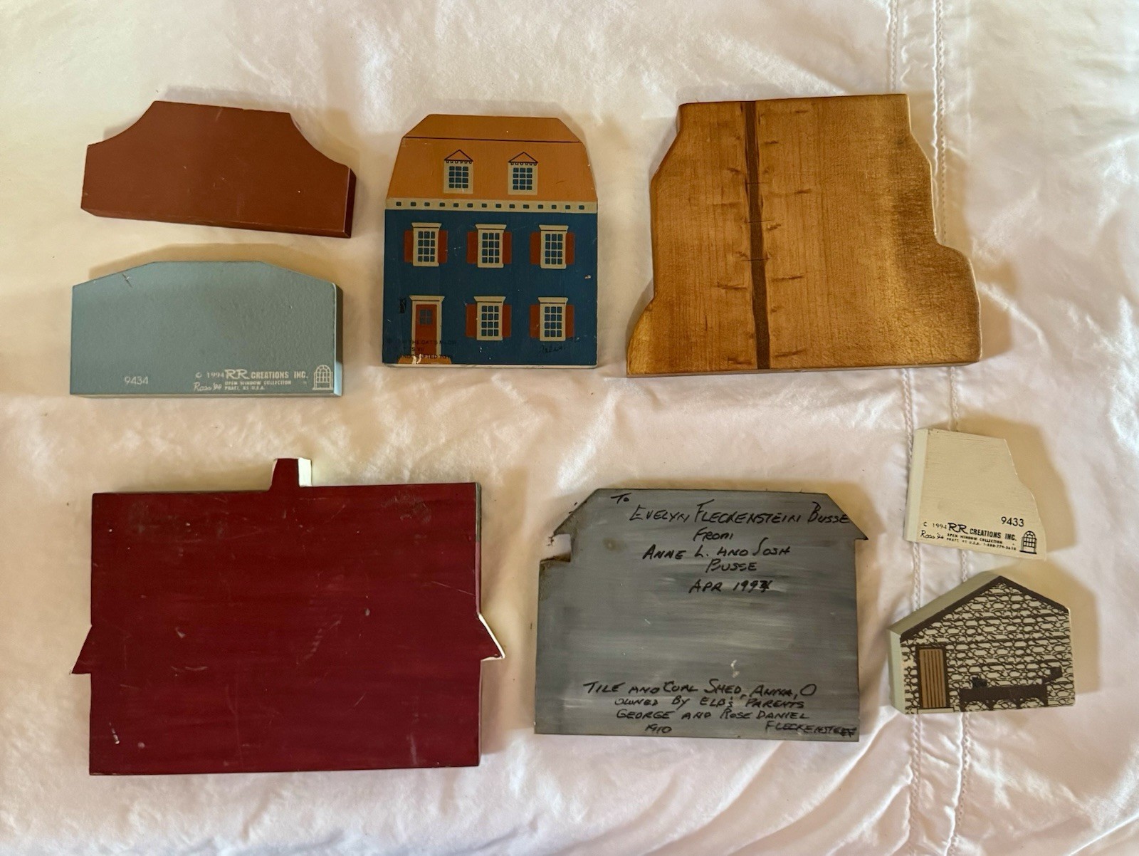 Vintage Wooden Shelf Sitter Folk Art Lot Cat’s Meow R.R. Creations Mixed 8 Pc