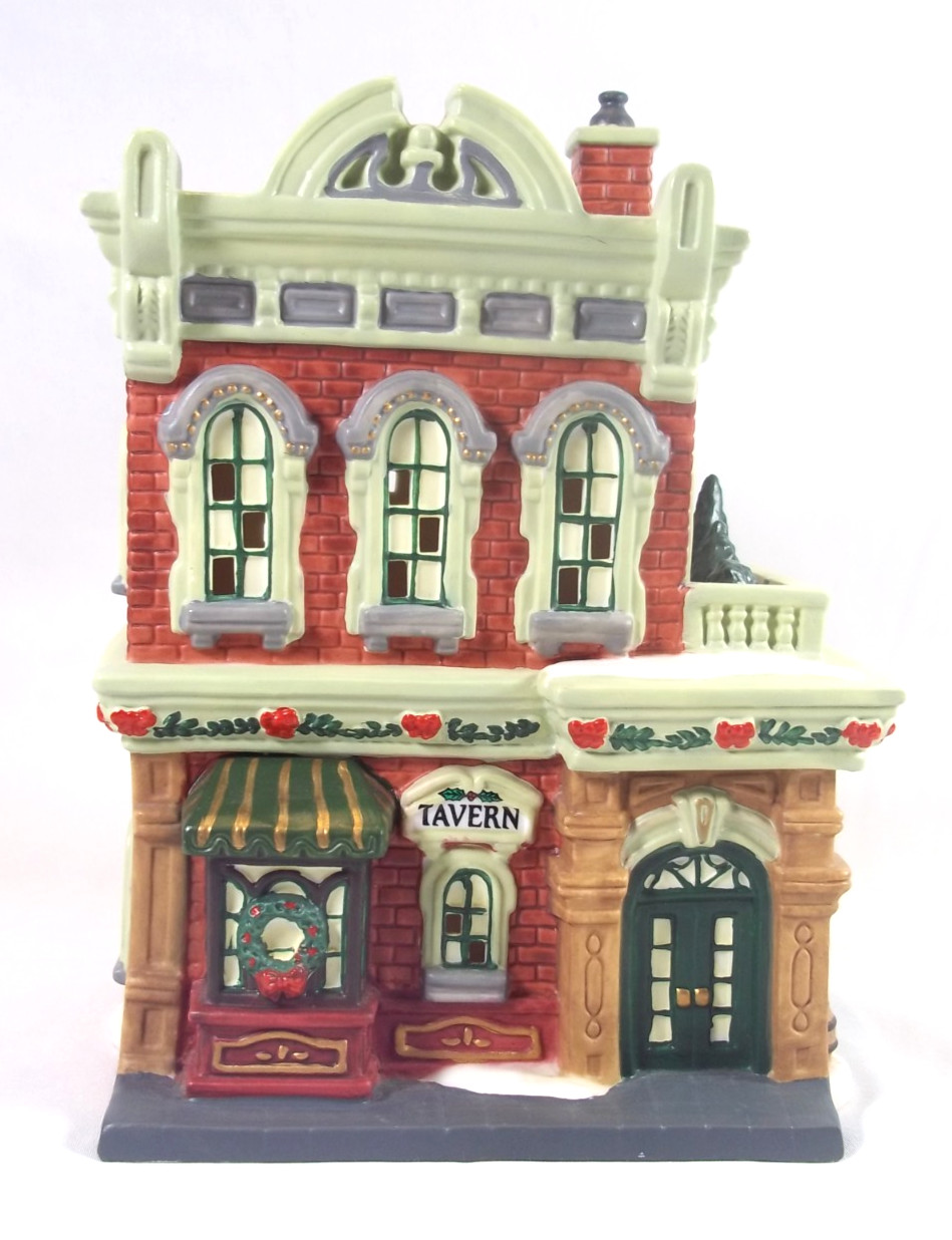 Heartland Valley Village Tavern Deluxe Porcelain Lighted House 1998 Vintage