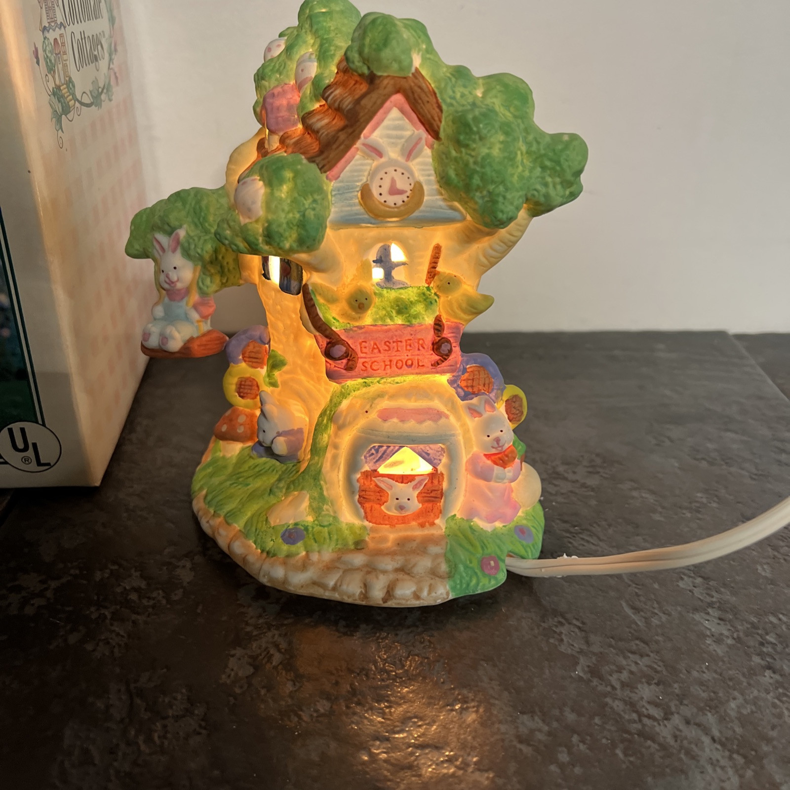 Vintage Cottontale Cottages Easter Village Porcelain School In Original Box 1996