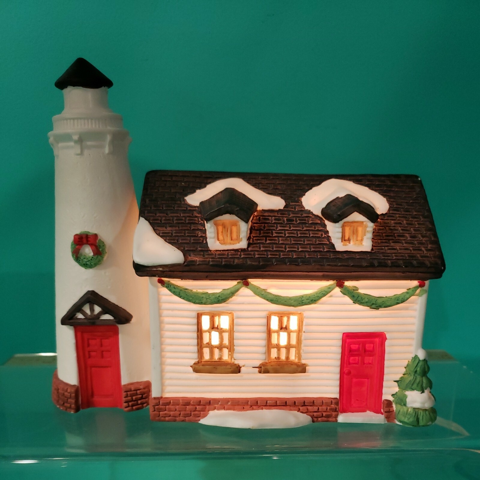 1991 Christmas Lighthouse Heritage New England With Cord