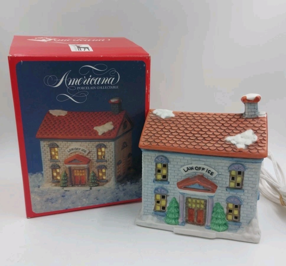 Vintage 1991 Americana Collectible Law Office Attorney House Train Set Decor