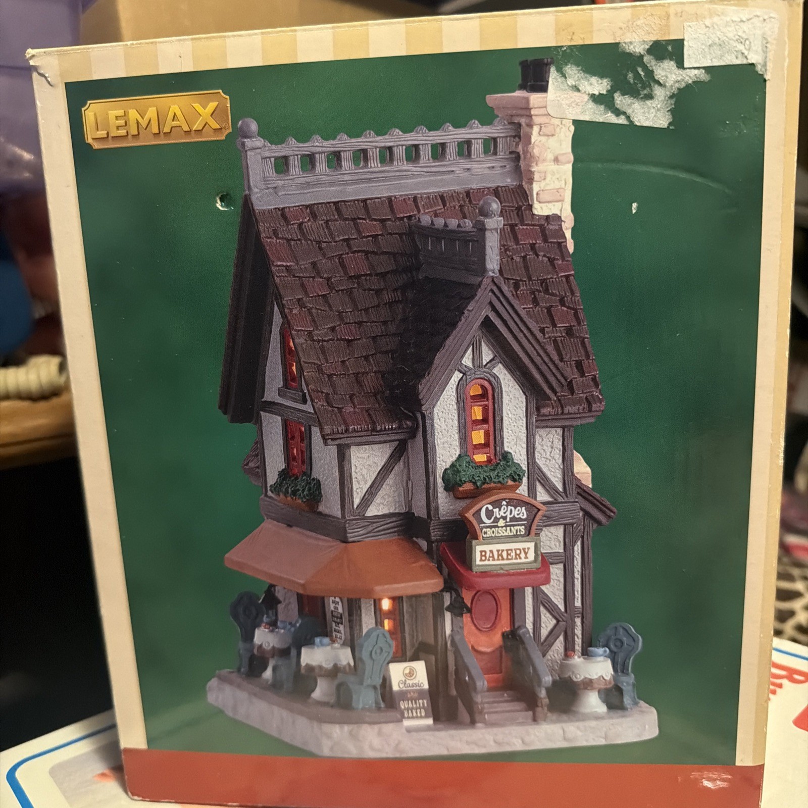 Lemax Crepes & Croissants Bakery #75252 Lighted Porcelain Building 2017 NIB