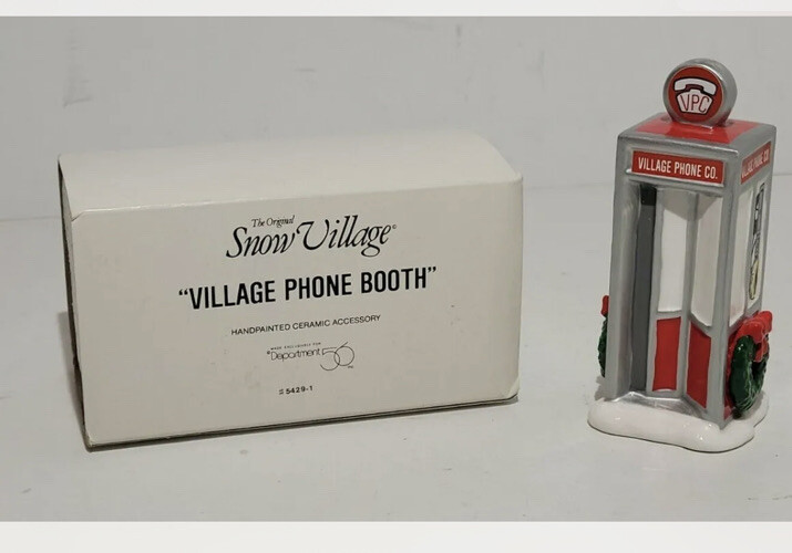 DEPARTMENT 56 #54291 “VILLAGE PHONE BOOTH” — RETIRED — NlCE ADDITION