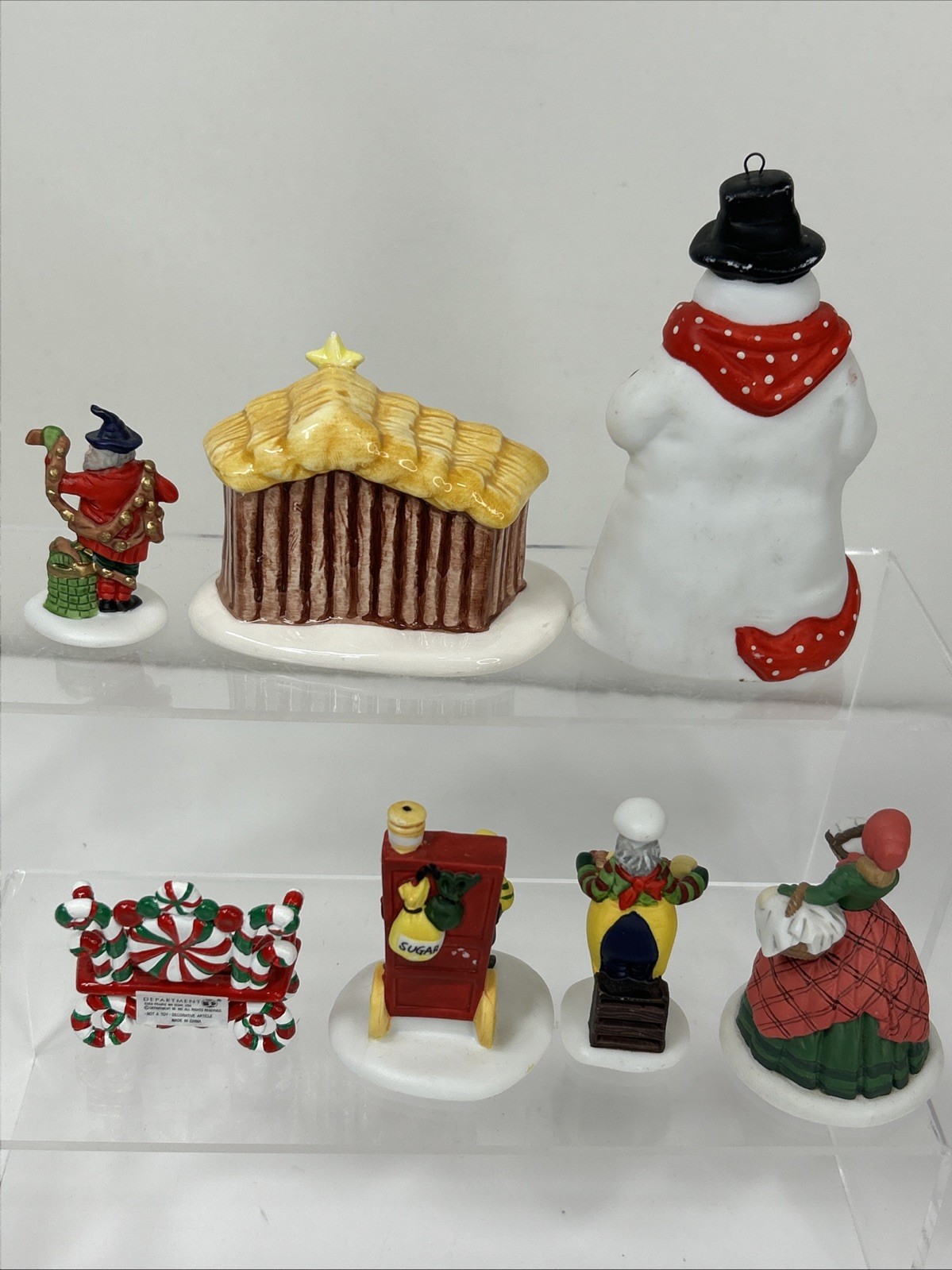Dept 56 Christmas Village Miniature Figures Ornament Lot Nativity Baker Elves