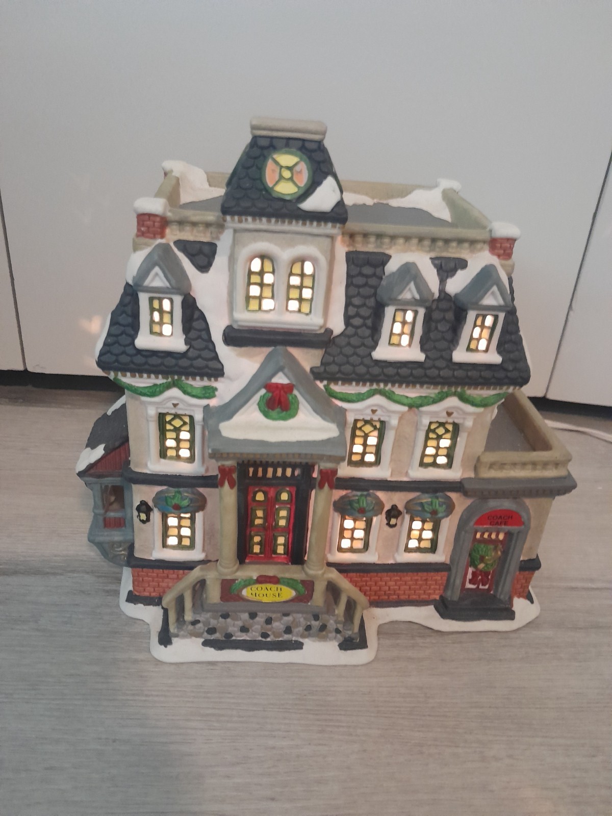 1997 “Coach House Cafe” Holiday Time Porcelain Light Up Display