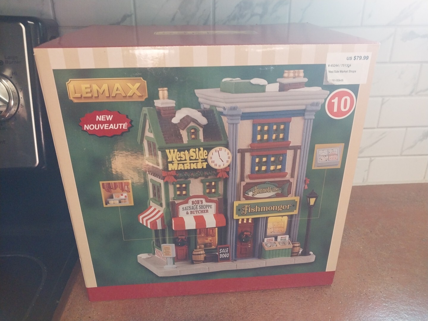 Lemax West Side Market Shops Christmas Village Holiday Building Nib