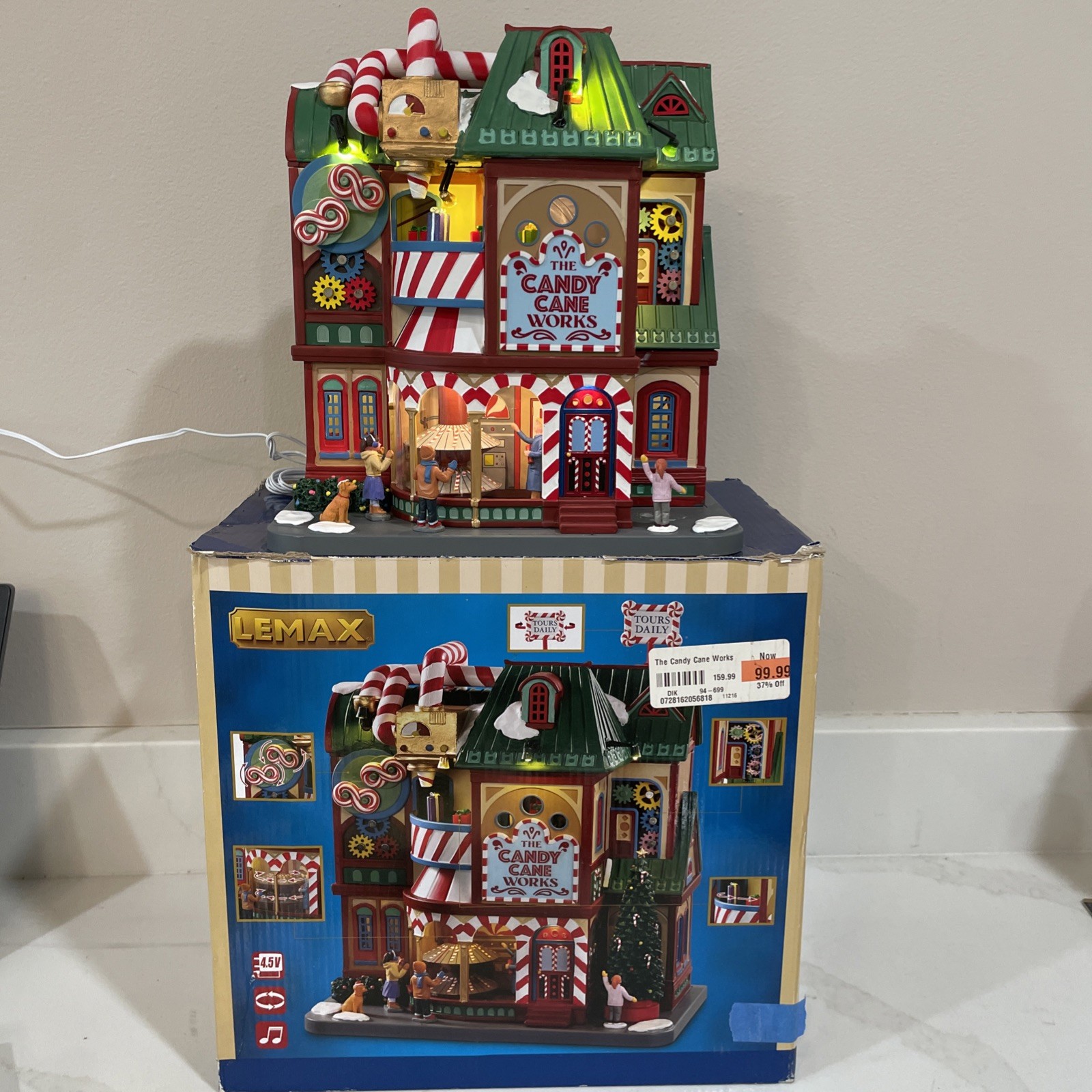 Lemax Candy Cane Works Sights Sounds Christmas Village 2020 – Missing Tree &Sign