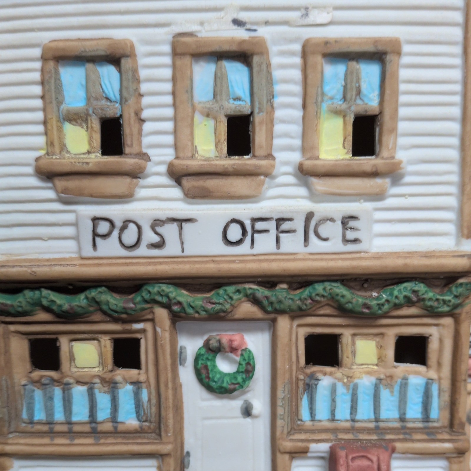 Vtg. Noma Dickensville Lighted Christmas Village Post Office And Barber Shop