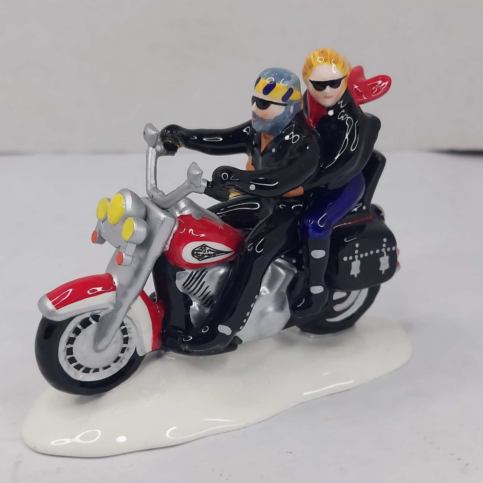 Dept. 56 Harley Davidson Original Snow Village “Two for the Road” Red #54939