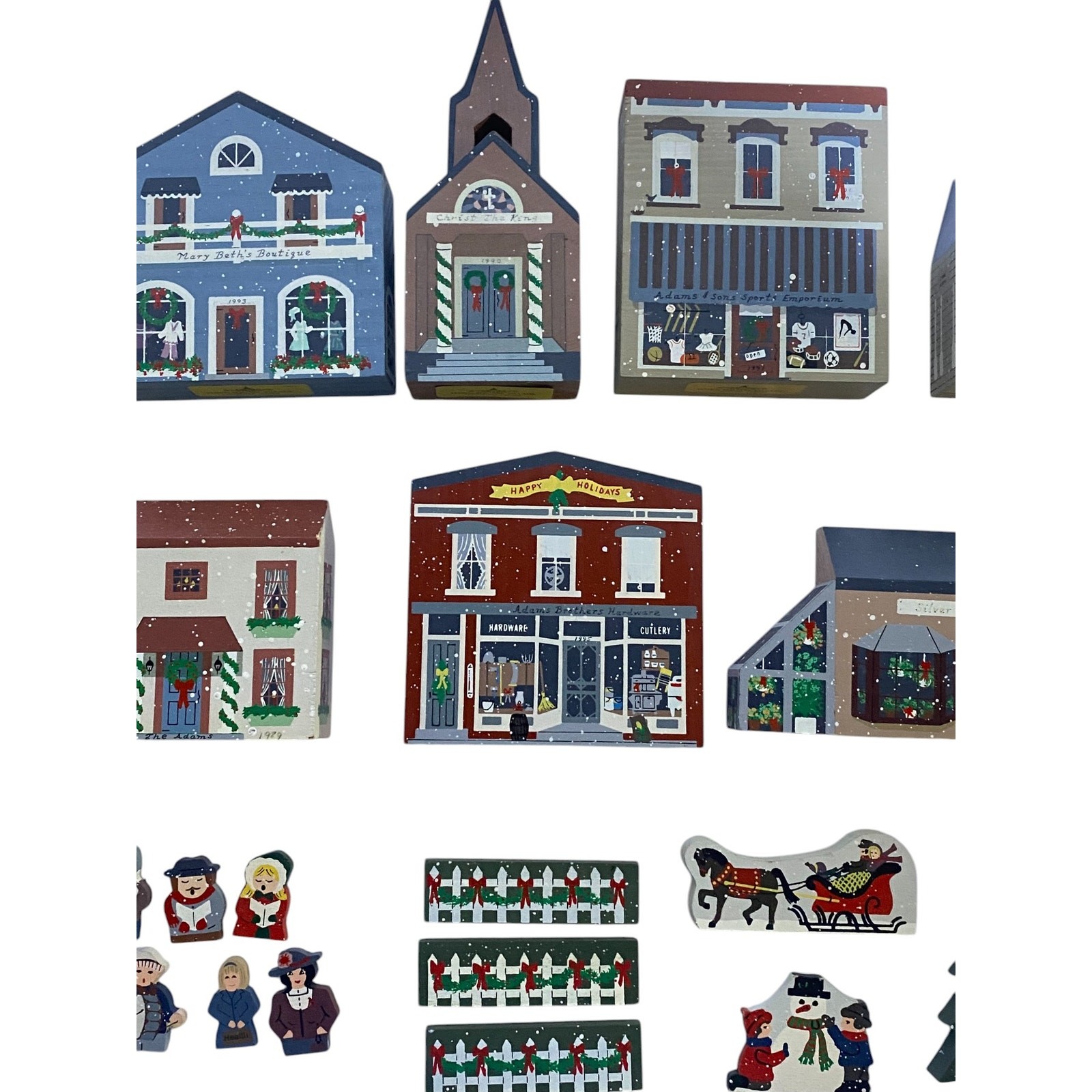 Noblesville Indiana Town Square Village Wood Collection Lot 23 Pieces