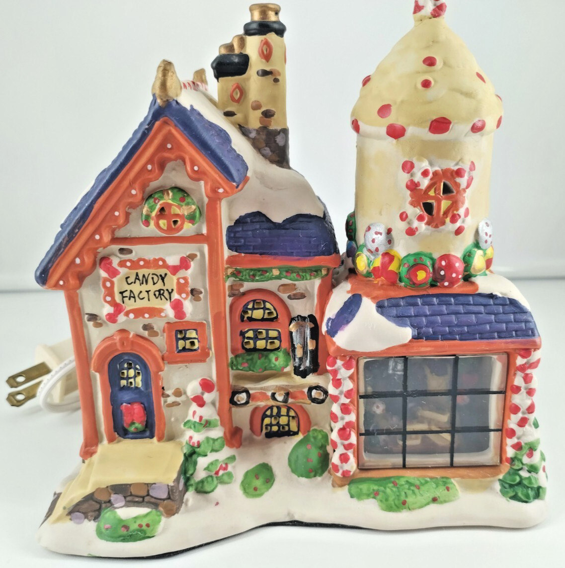 Lighted Candy Factory House Christmas Decor 6″ X 6″ Window Lights Up Works