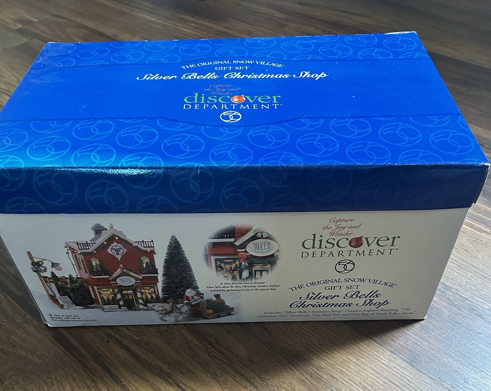 Department 56 Snow Village Silver bells Christmas Shop Gift Set