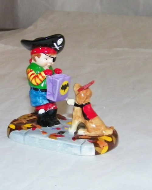 Dept 56 TRICK or TREAT KIDS Figure Pirate Boy & Dog Halloween Pretend play Mint