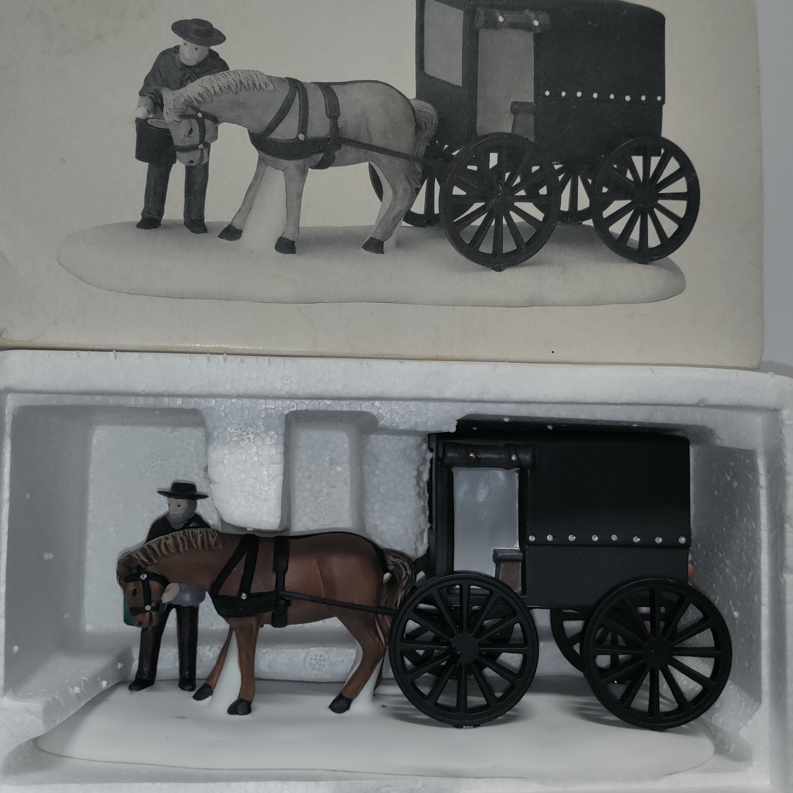 Dept 56 Heritage Village Collection Amish Buggy #5949-8 Handpainted Porcelain